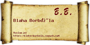 Blaha Borbála névjegykártya