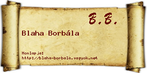 Blaha Borbála névjegykártya